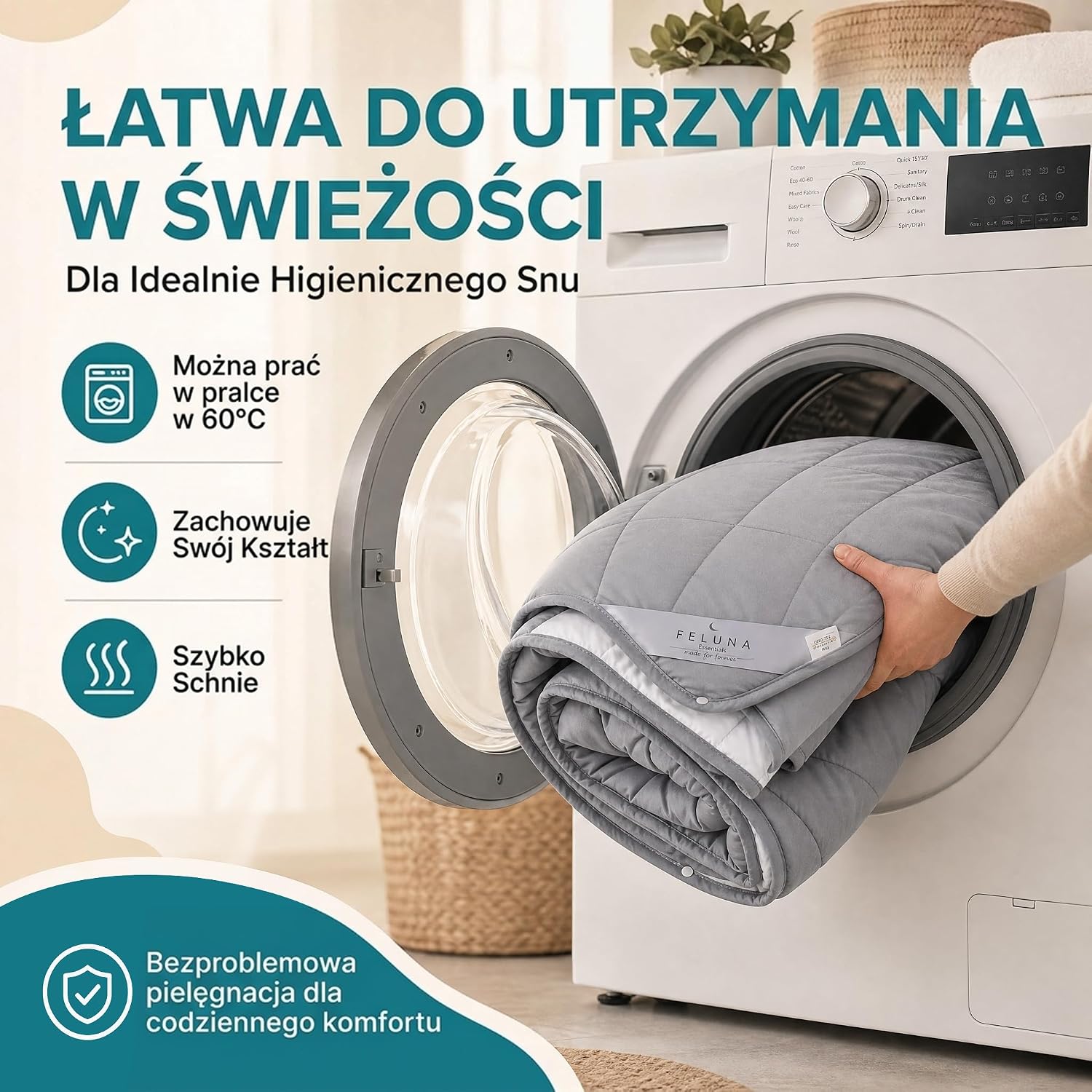 Detalle de Feluna® Koldra 4 Pory Roku 180803567 – kołdra 155 × 220 cm z zatrzaskami