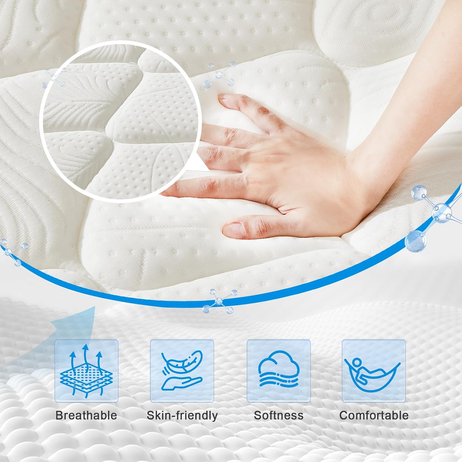 Detalle de Happiland HP-TSPL26YY-10D Full Hybrid Mattress, 10-Inch Medium
