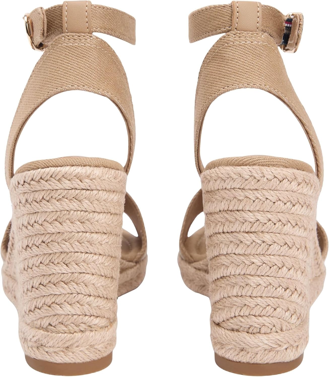 Detalle de Tommy Hilfiger High Wedge Espad Webbing FW0FW09342: espadrille è wedge con intreccio e fascetta TT