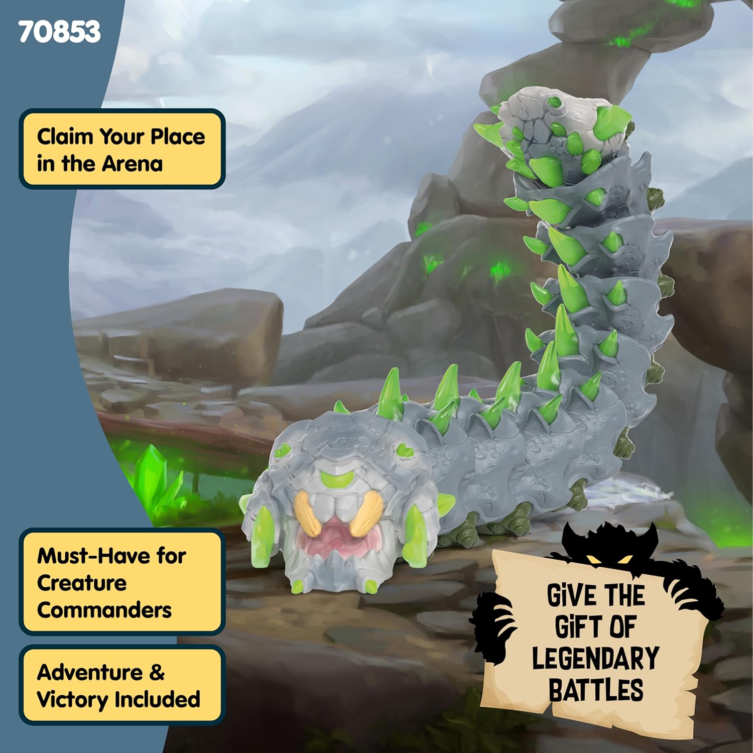 Thumbnail 2 de SCHLEICH Eldrador Creatures 11" Stone Worm Toy – Movable Monster Figure for Imaginative Play