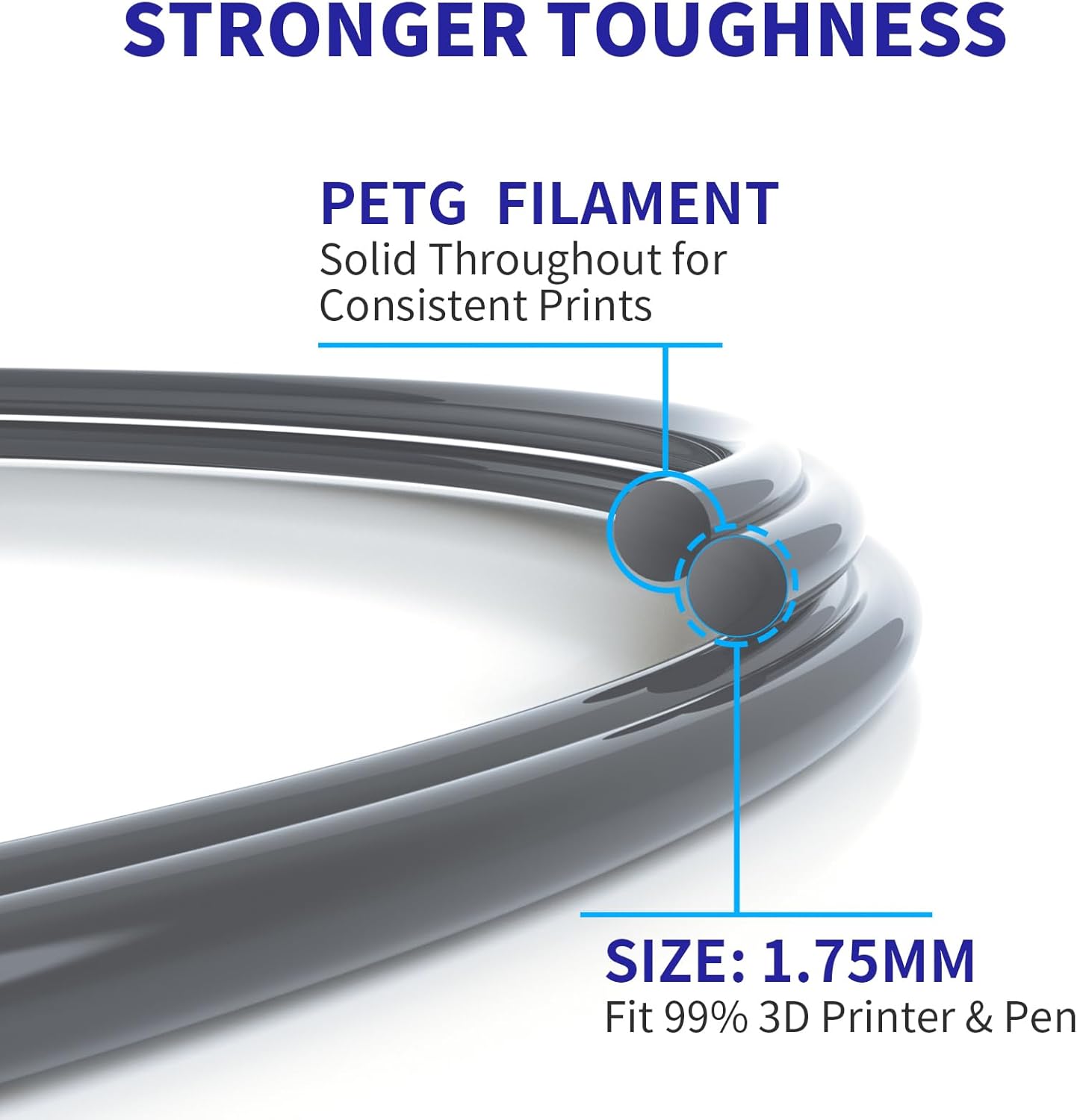 Thumbnail 2 de GEEETECH PETG 1kg 1,75 mm Spule Silber 🧶