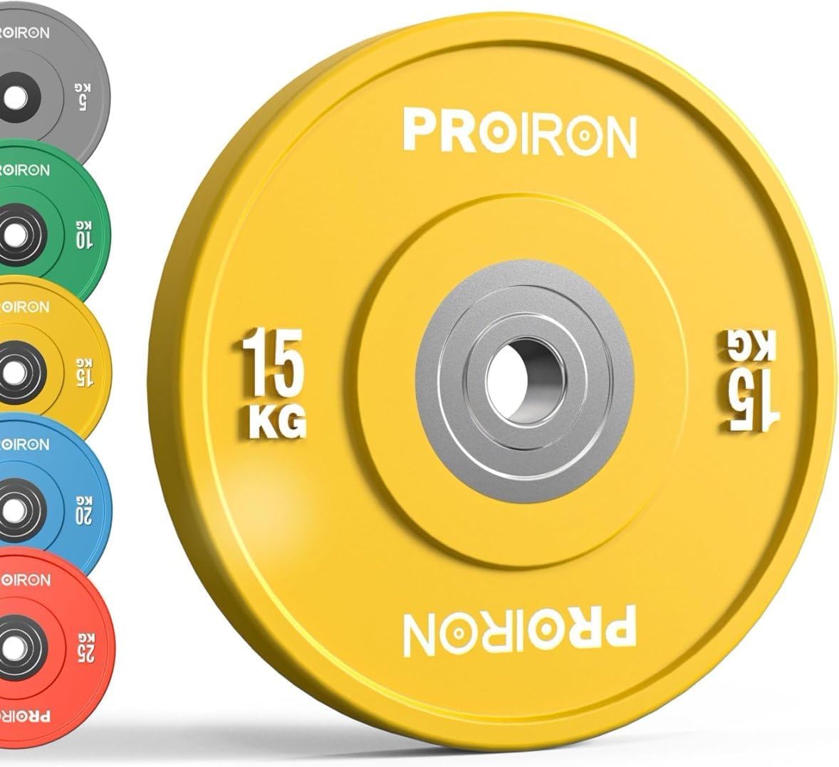 Detalle de PROIRON Olympic 2" Solid Rubber Bumper Plates – 5–25kg (Single or Pair) with 50mm Bore