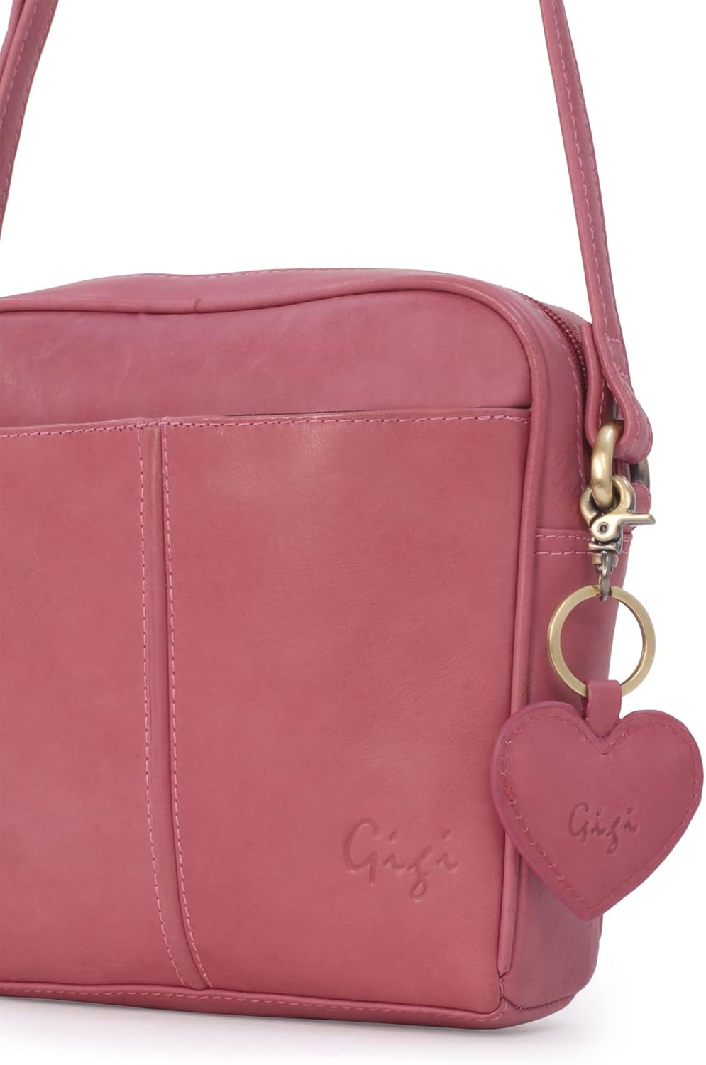 Thumbnail 5 de Gigi Othello 22-29 Ladies Small Leather Crossbody Bag with Heart Keyring Charm
