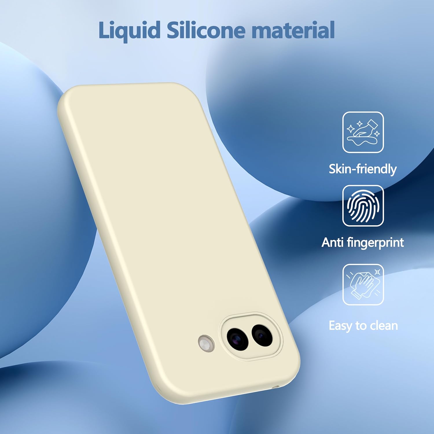 Thumbnail 2 de WFTE Hülle für Google Pixel 10A 5G – Silikonhülle mit 2 Panzerglas-Displayschutz, Weiß