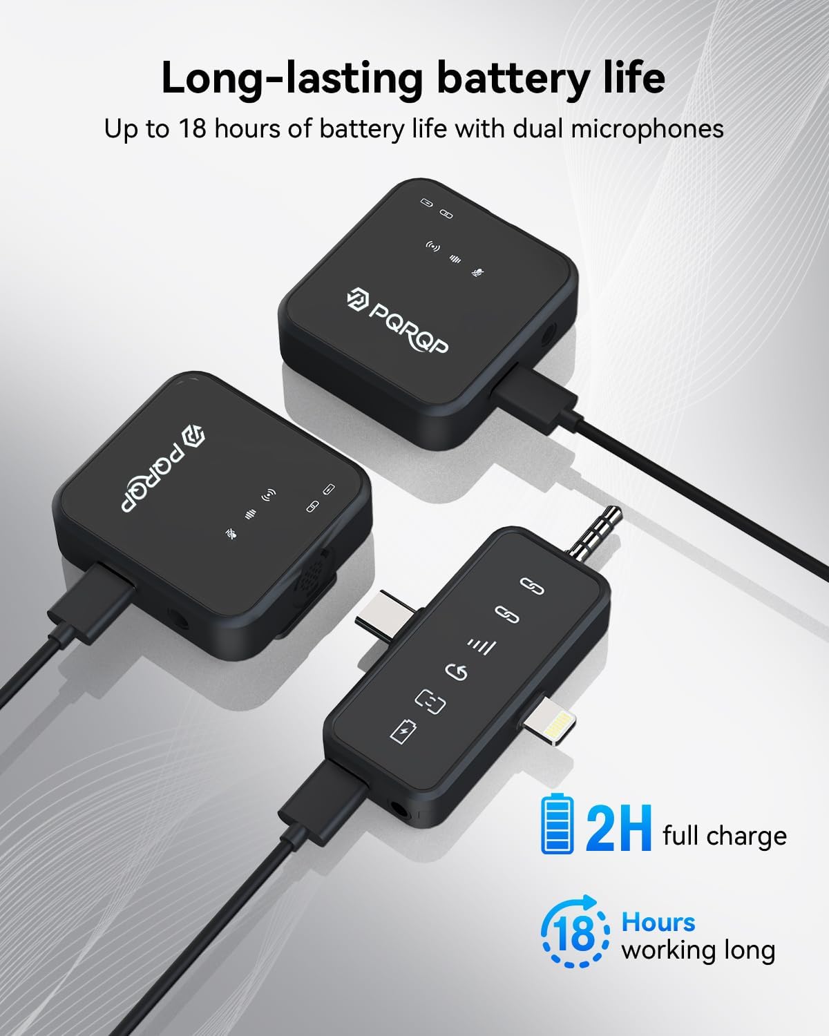 Thumbnail 3 de PQRQP 3-in-1 Wireless Microphone 328ft