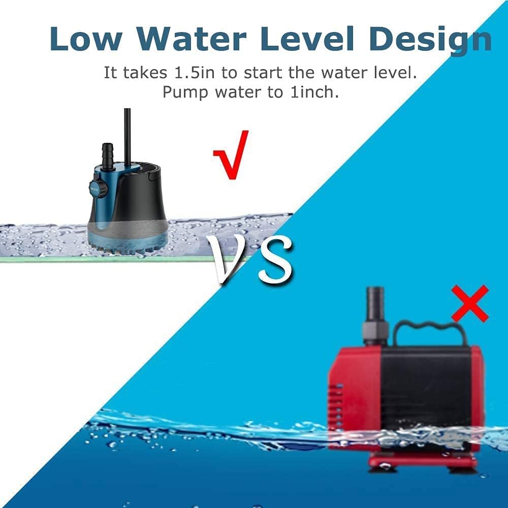 Thumbnail 3 de LNIDEAS Aquarium Tauchpumpe 2500 L/H, 35 W – leise, einstellbar, 2 Düsen, ideal für Aquarien und Becken