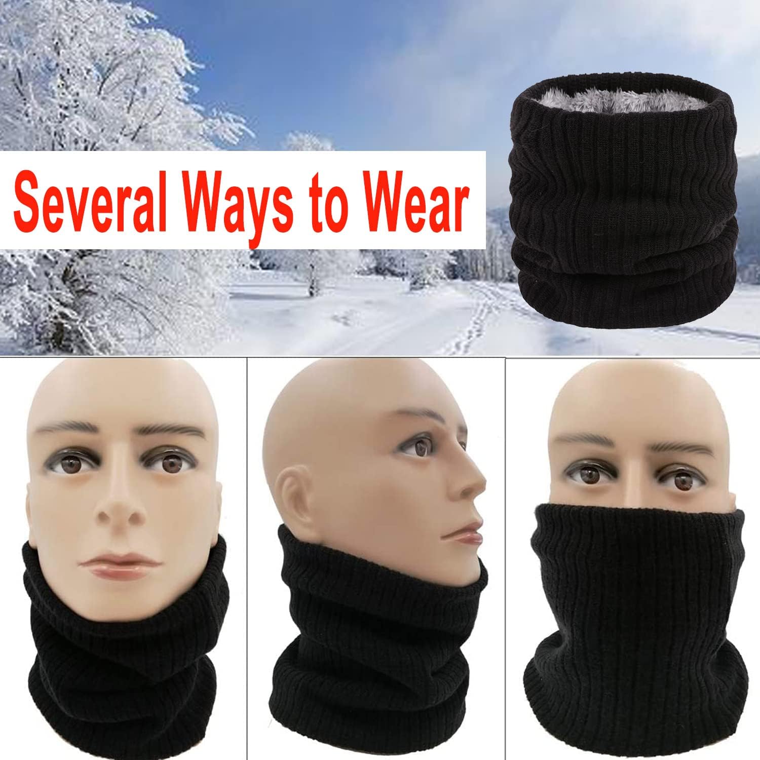 Detalle 2 de lifwimner cuello térmico tubular invierno 2 piezas