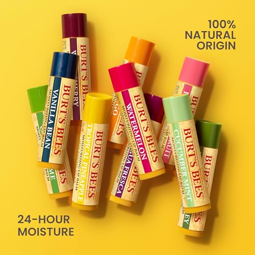 Detalle de Burt's Bees 100% Natural Moisturizing Lip Balm (Original Beeswax) — Peppermint, 4 x 0.15 oz