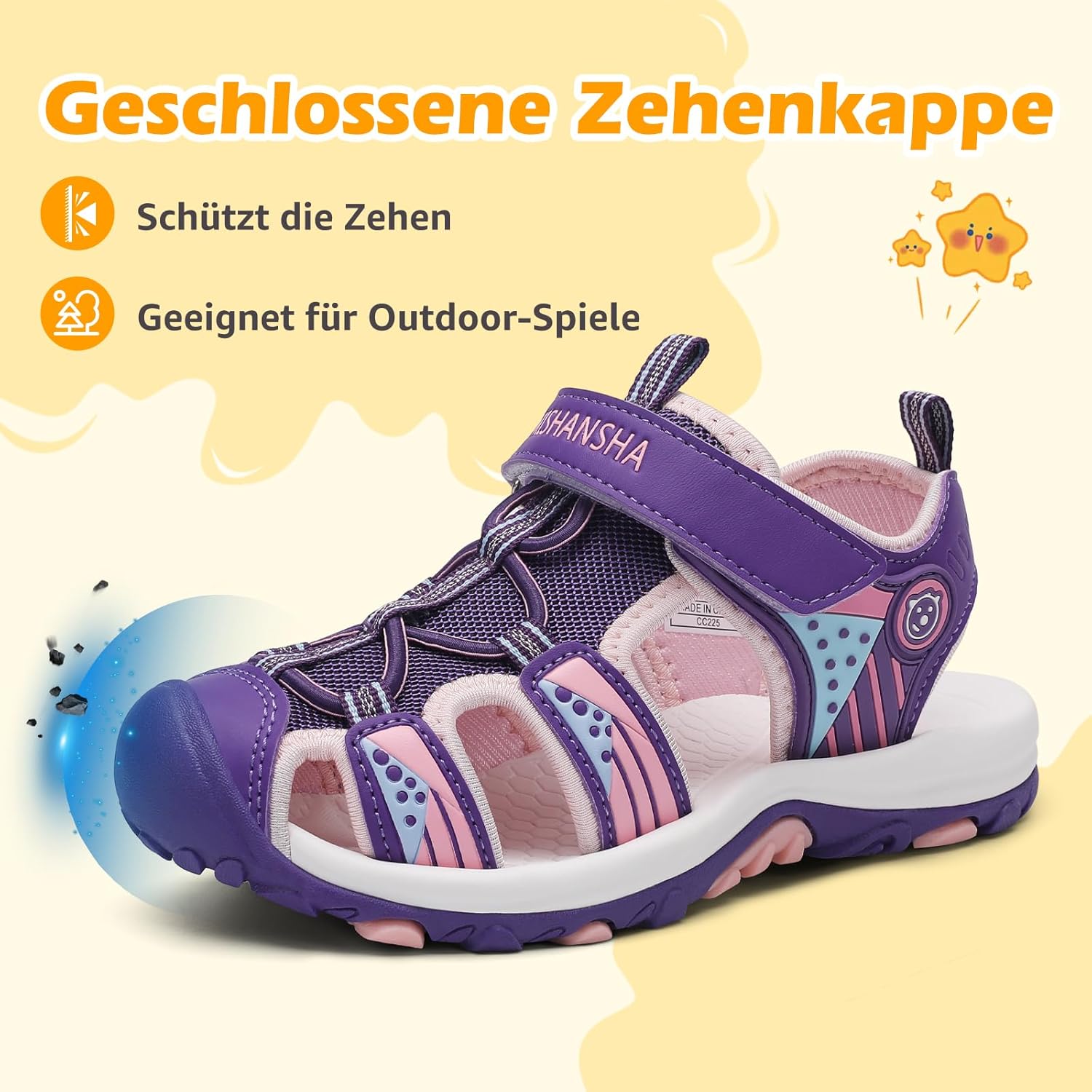 Detalle de Mishansha Jungen Trekkingsandalen – Geschlossene Sommerschuhe in EU-Größen 25–38