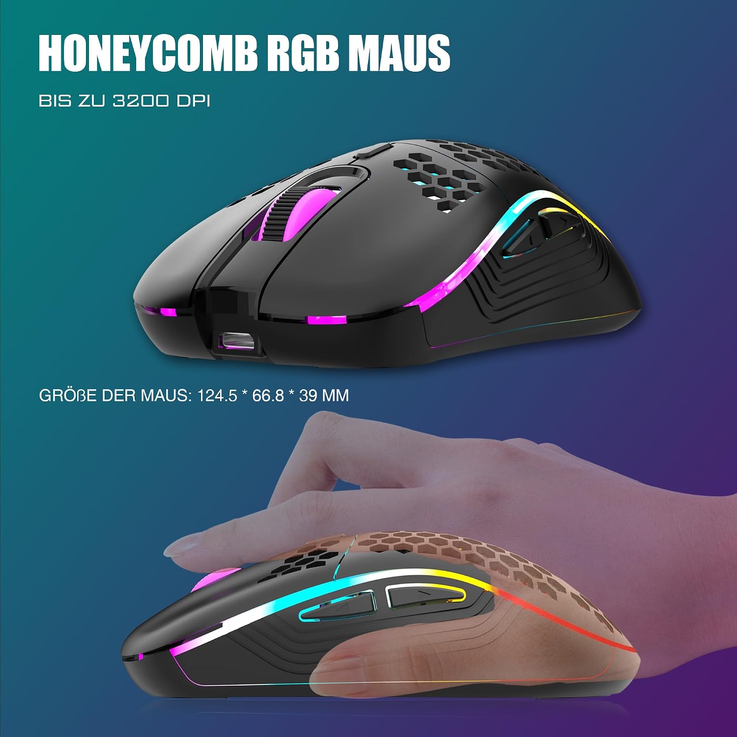 Detalle 2 de RedThunder 75% Gaming Tastatur- und Maus-Set, 7200 DPI