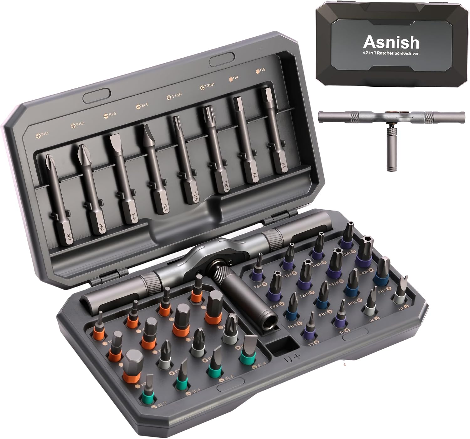 Detalle de Asnish Rs34-1mb 42-in-1 Magnetic Precision Screwdriver Set