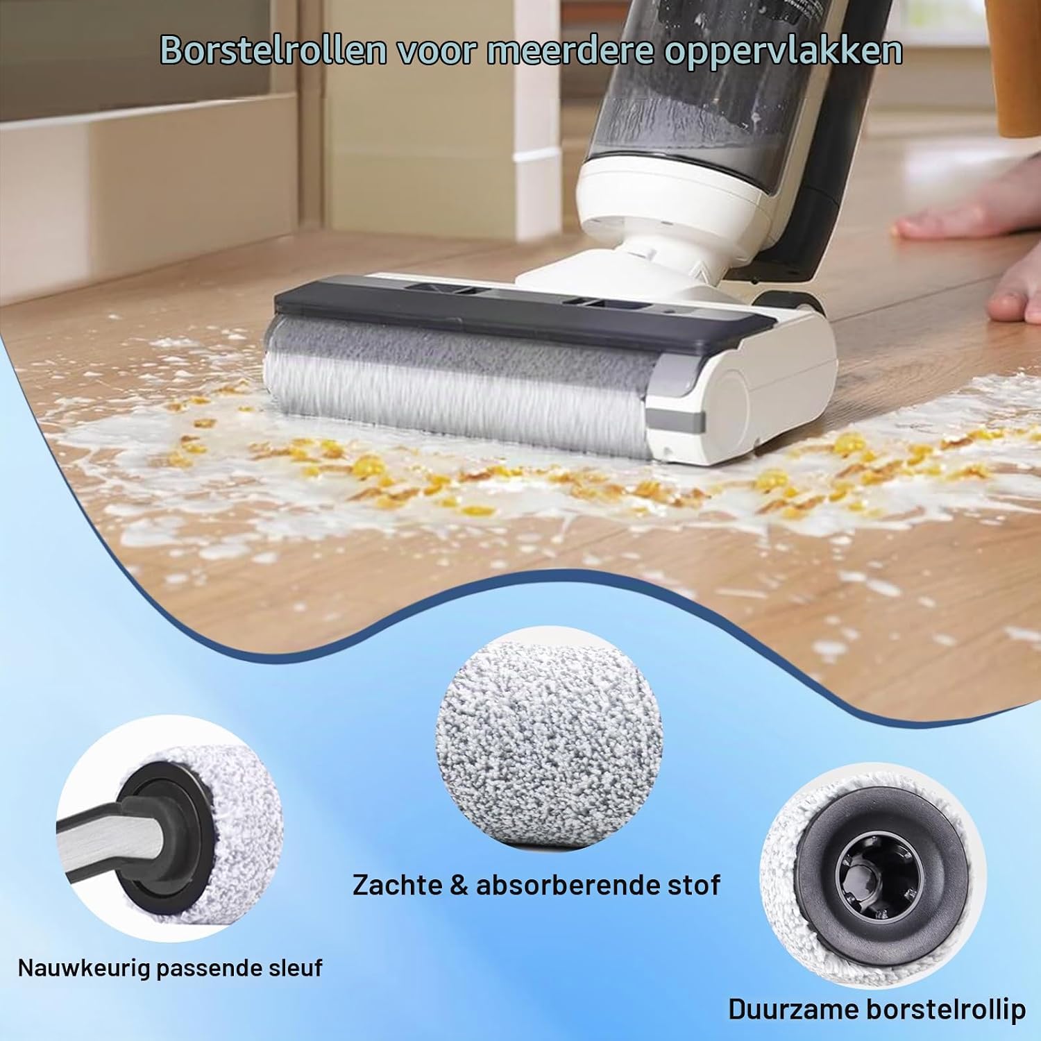 Detalle de YUEYEE S5 accessoireset voor Tineco Floor One, 2 borstelrollen en 2 filters
