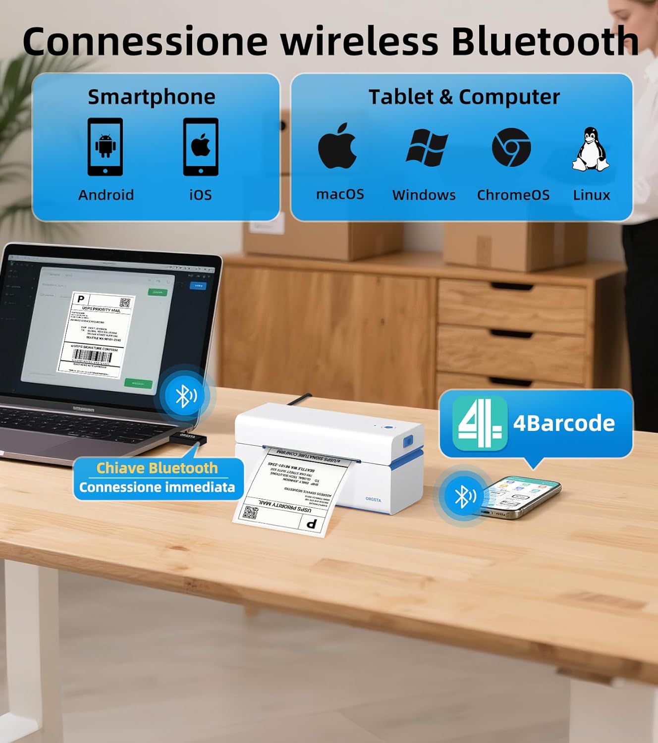 Thumbnail 3 de ORGSTA stampante etichette 4x6 152 mm/s 📠