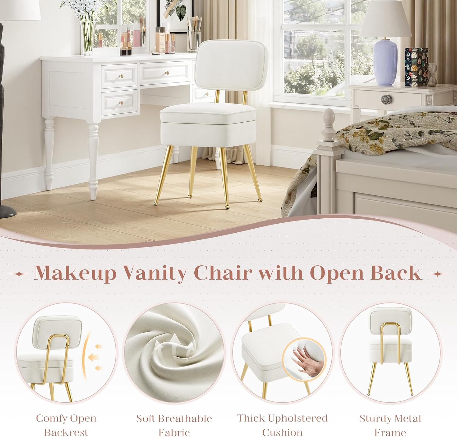 Thumbnail 4 de MALOL Velvet Vanity Chair