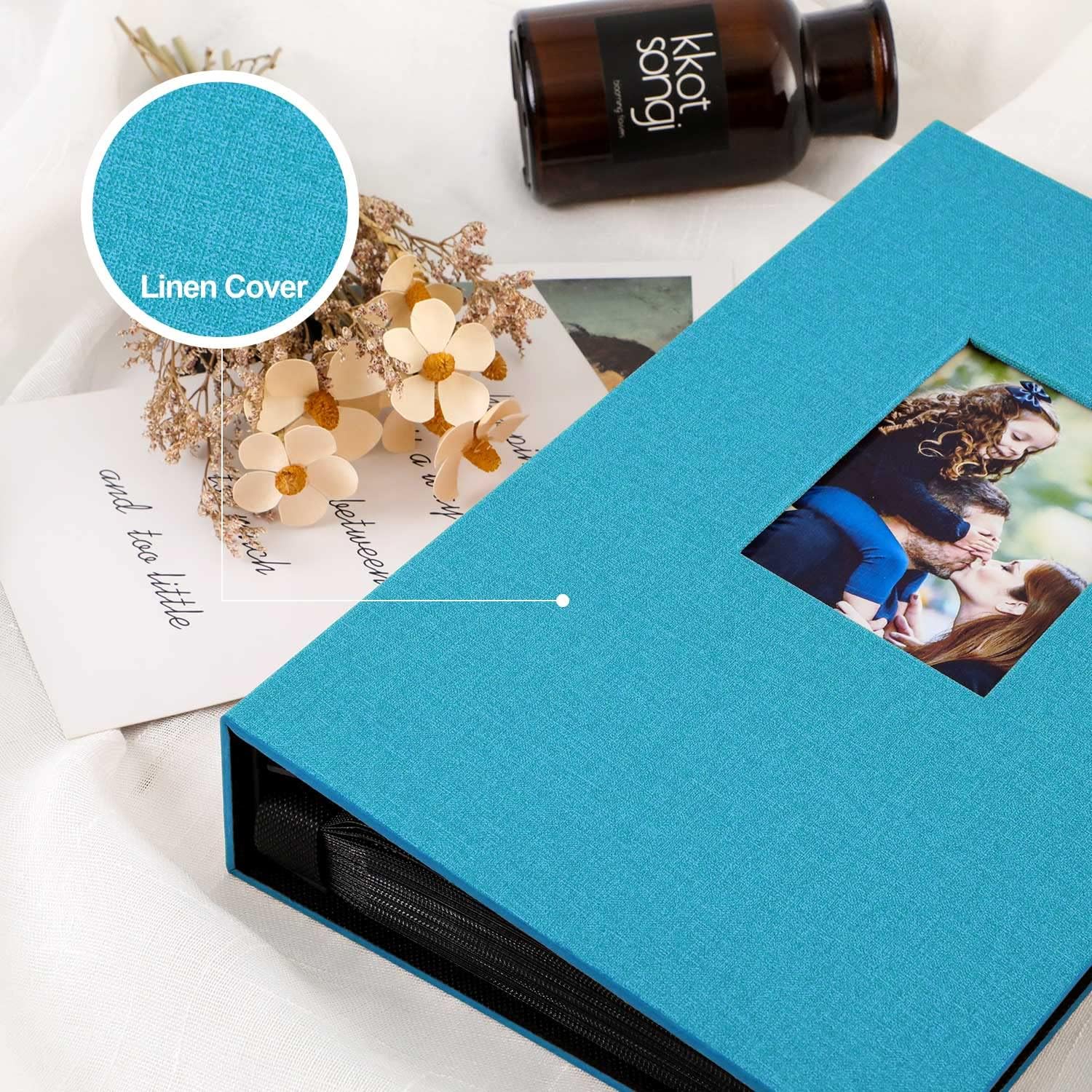 Thumbnail 2 de Benjia 6x4 Slip-in Linen Photo Album with Openable Cover Pocket (300 Pockets) – Teal