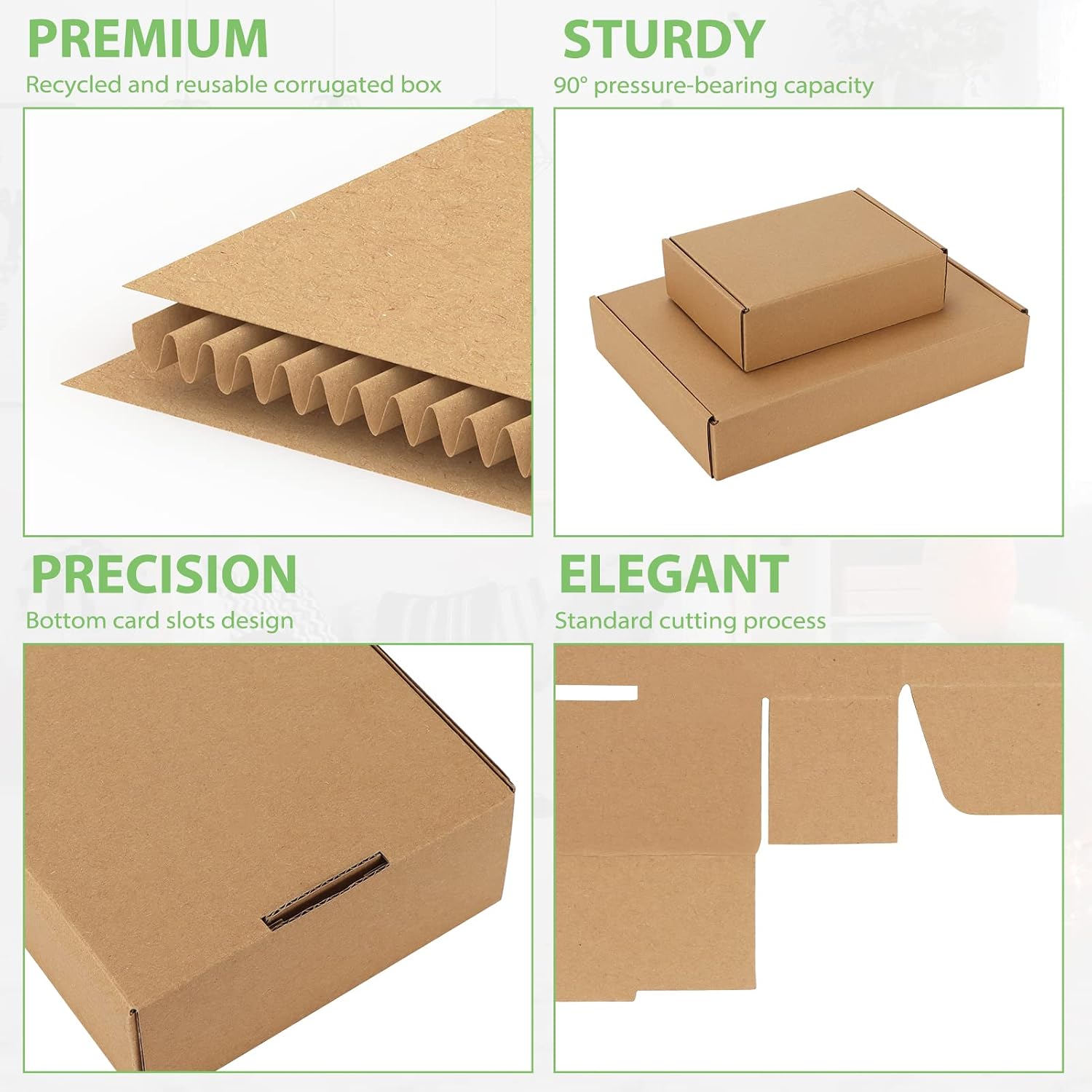 Detalle de HORLIMER 20 Pack Small Cardboard Boxes (7x5x2 in) Brown Corrugated Shipping Boxes