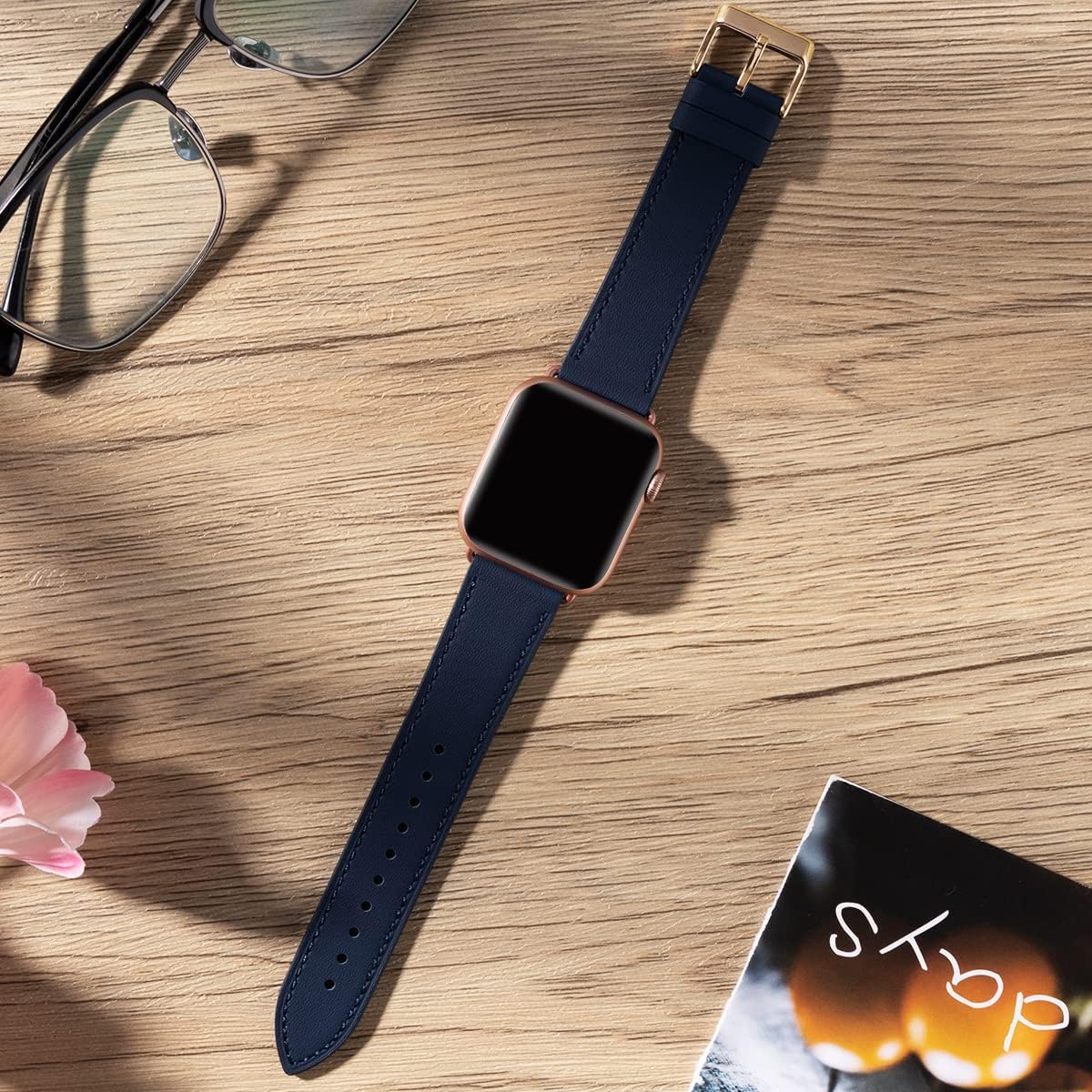 Detalle 2 de QAZNZ Leather Strap for Apple Watch 40mm