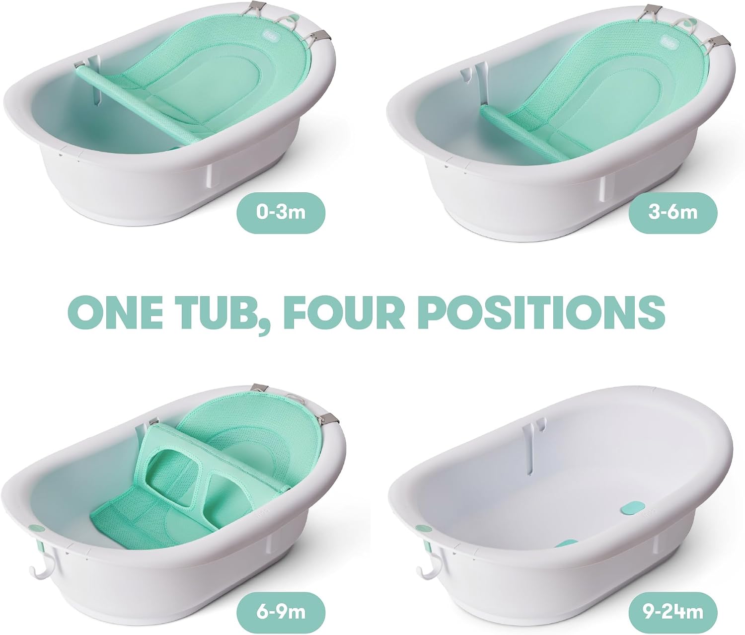 Detalle 2 de Frida Baby 4-in-1 Grow-with-Me Baby Bathtub with Removable Bath Seat & Backrest