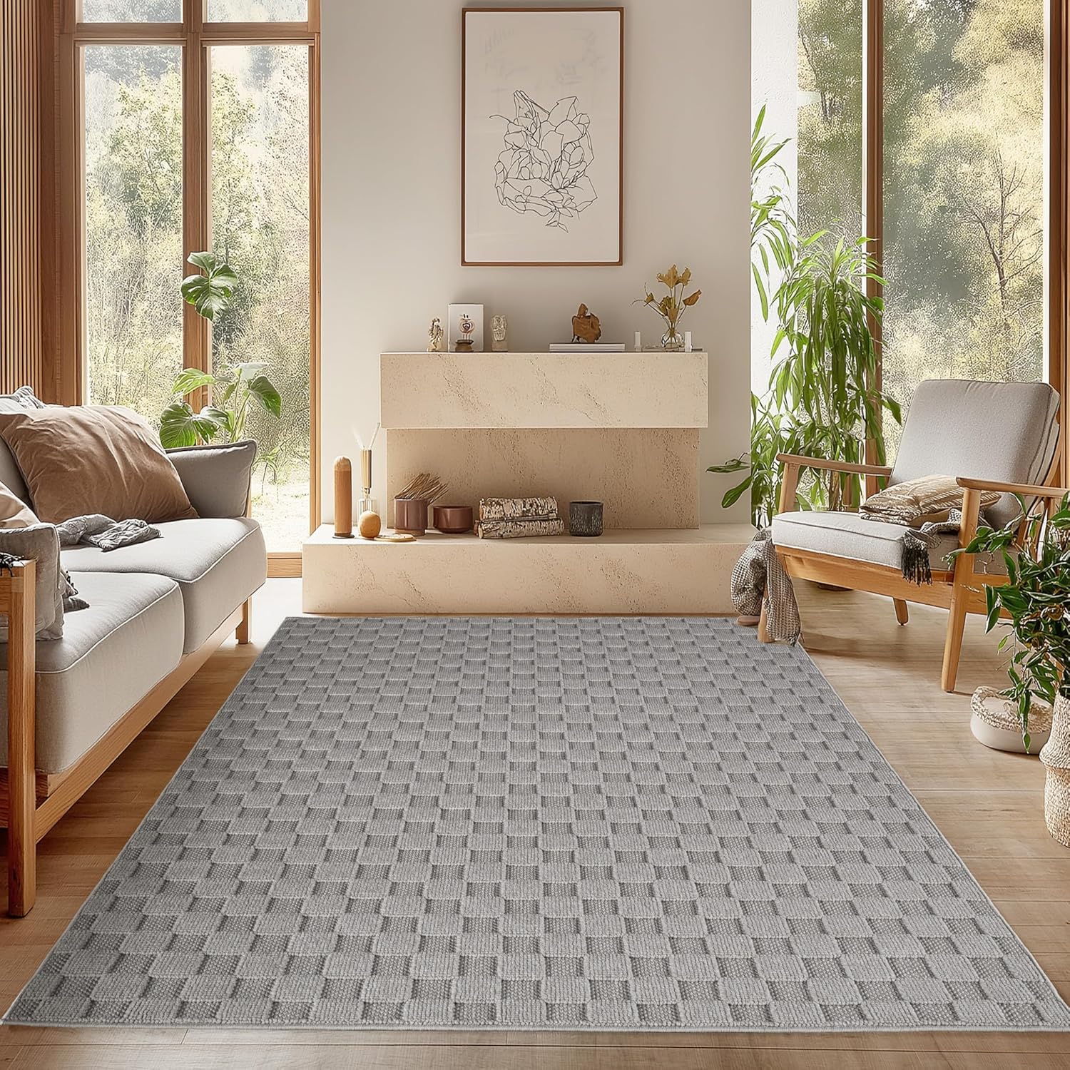 Thumbnail 6 de SIMPEX Teppich Creme 160x230 – Bouclé im skandi-Look, pflegeleicht & weich