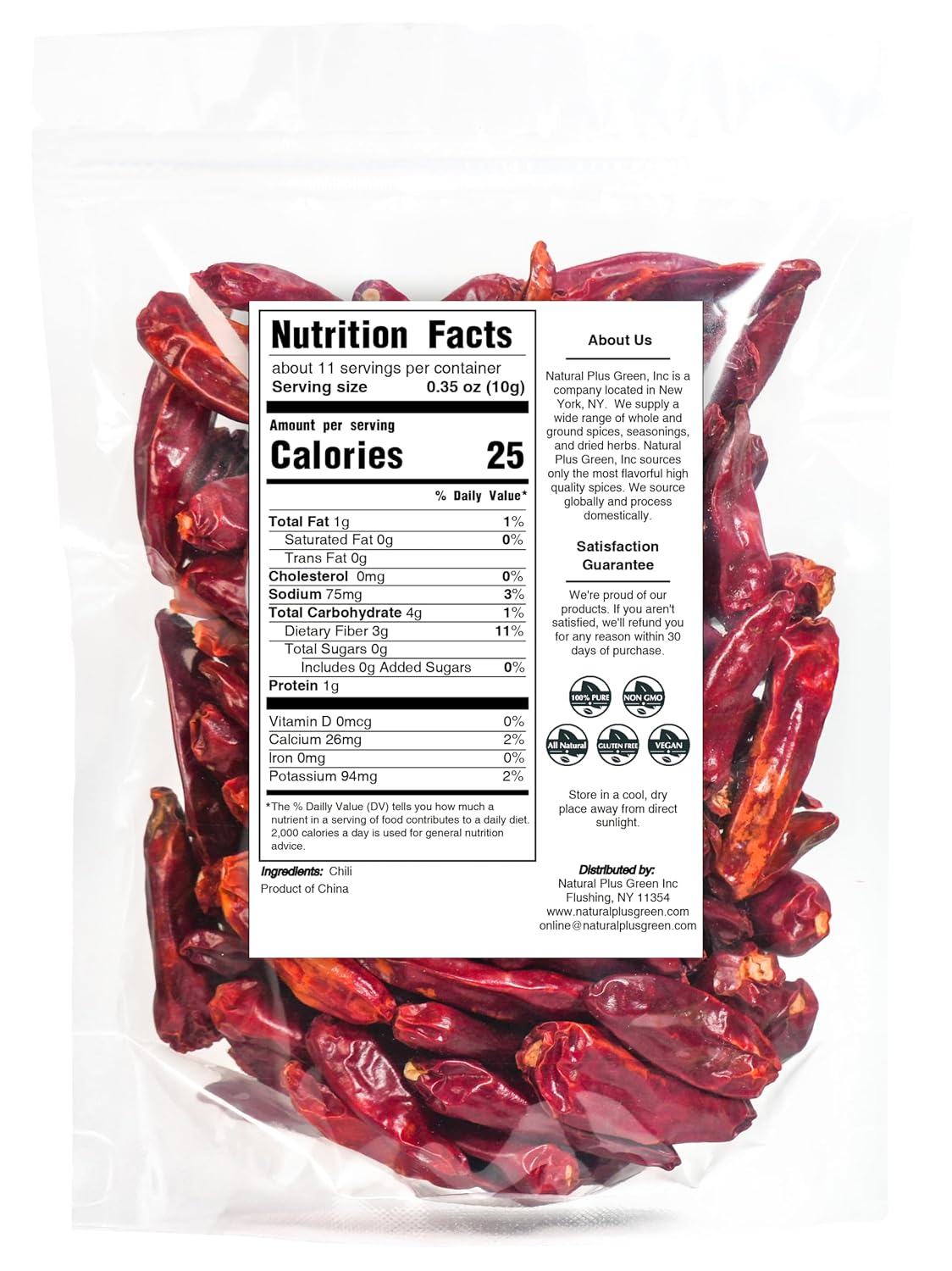 Detalle de Natruen Whole Sichuan Red Chili Pods, 4 oz, Mild Facing Heaven Chilies