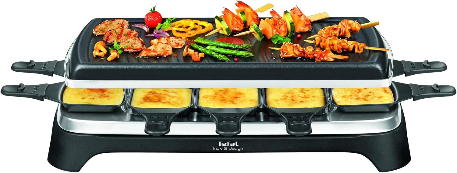 Detalle de Tefal Gourmet 10 Inox & Design RE458812 raclette- en grillstel voor 10 personen