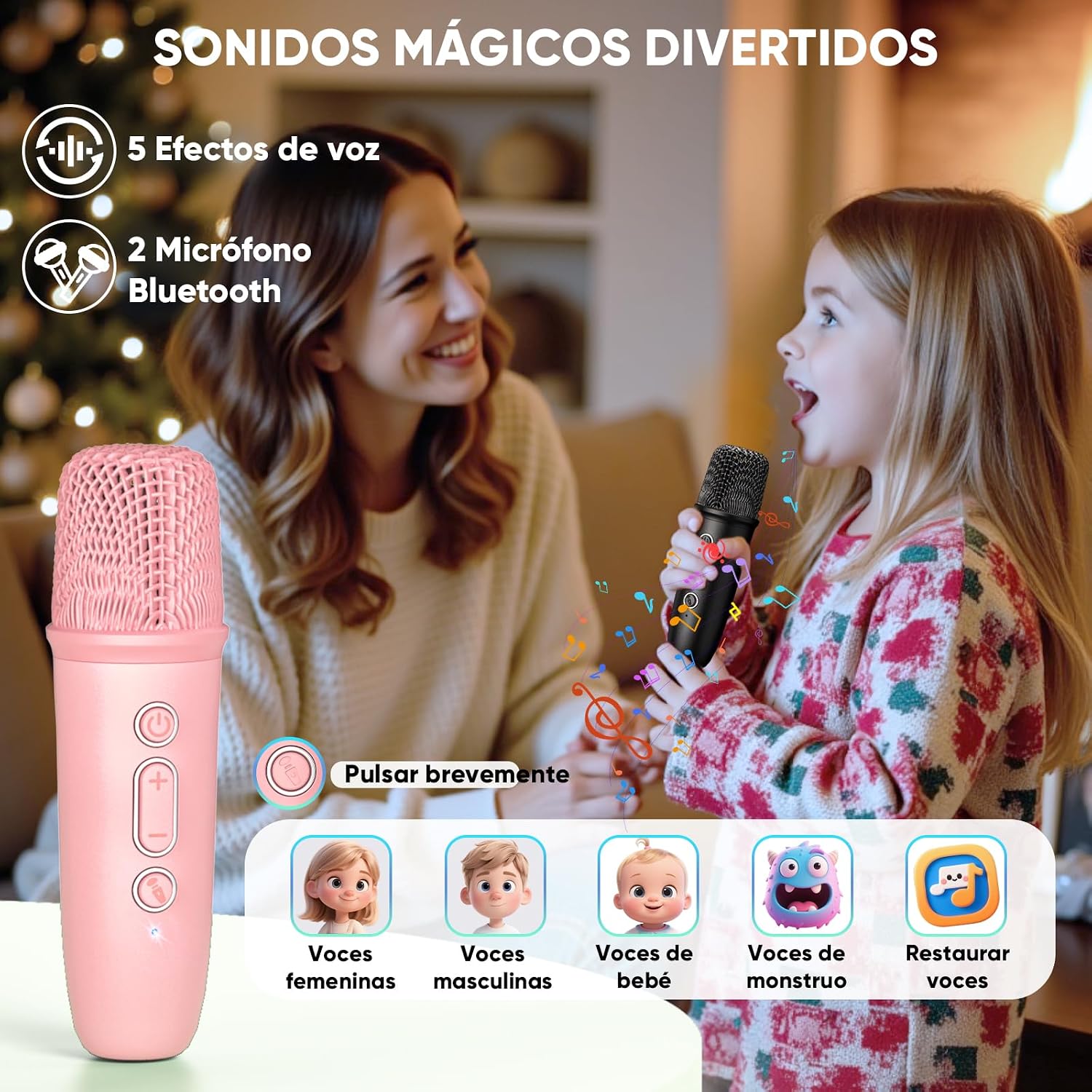 Thumbnail 4 de Karaoke Infantil 2 Micrófonos inalámbricos LED
