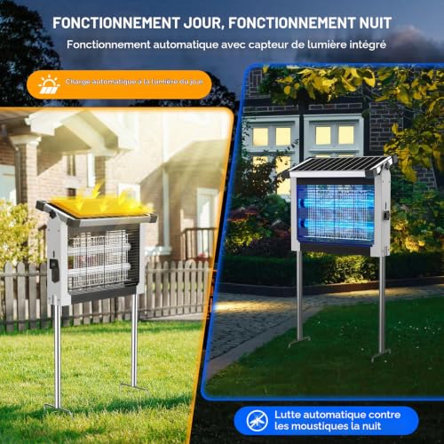 Thumbnail 7 de Dnenellr Lampe Anti Moustique Extérieur Solaire, Étanche IPX5 (Blanc) – Design autonome et efficace