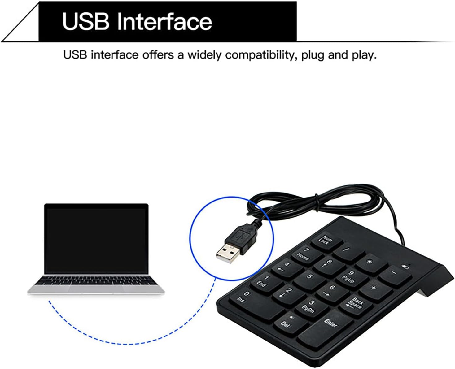 Thumbnail 1 de cimetech Numpad USB-18 Tasten – kompakter Ziffernblock für Laptop, Ultrabook, Netbook und Desktop