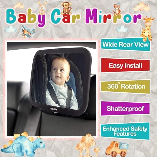 Thumbnail 2 de Rétroviseur de voiture pour siège arrière de bébé RAVIAN — vue dégagée et incassable, réglable à 360°