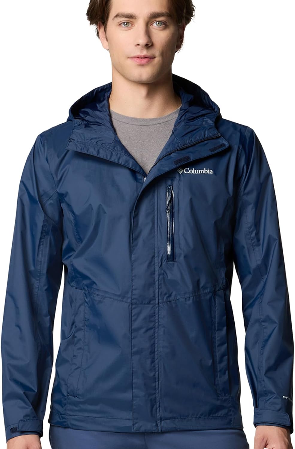 Detalle de Columbia Pouring Adventure Jacket III para hombre: chubasquero impermeable para senderismo