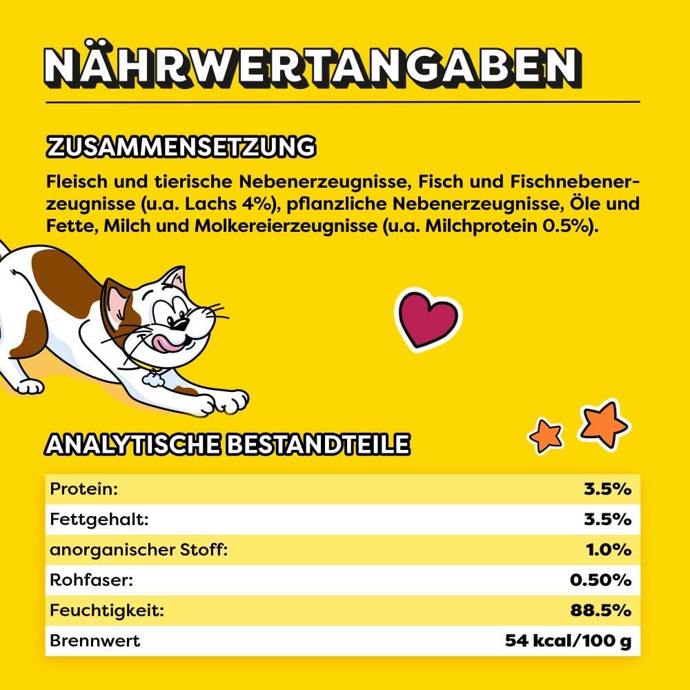 Thumbnail 4 de Dreamies Creamy Snacks mit Lachs – 44 Portionsbeutel (11×4×10 g) für Katzen