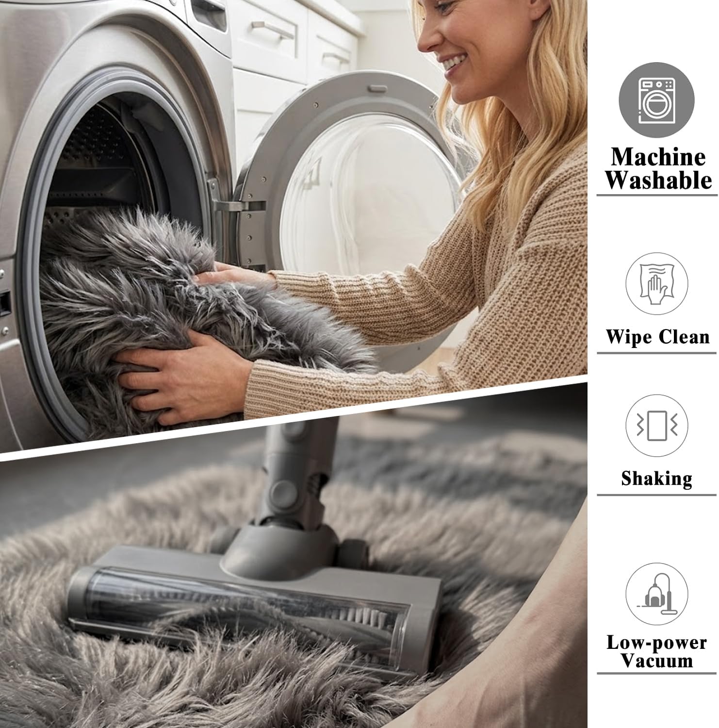 Thumbnail 3 de Mishukaze Tapis de Salon – Tapis de Course 50 x 80 cm Gris foncé, lavable et antidérapant