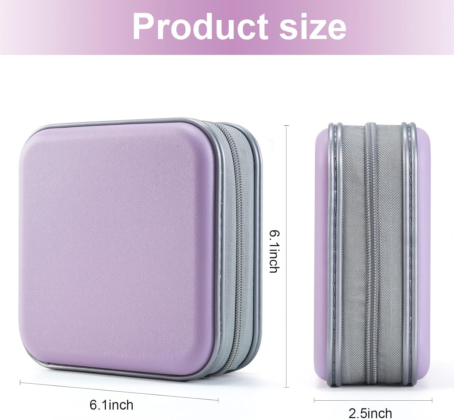 Thumbnail 6 de LIOVODE 48 Capacity DVD Case – Lavender Portable CD/DVD Wallet for Car