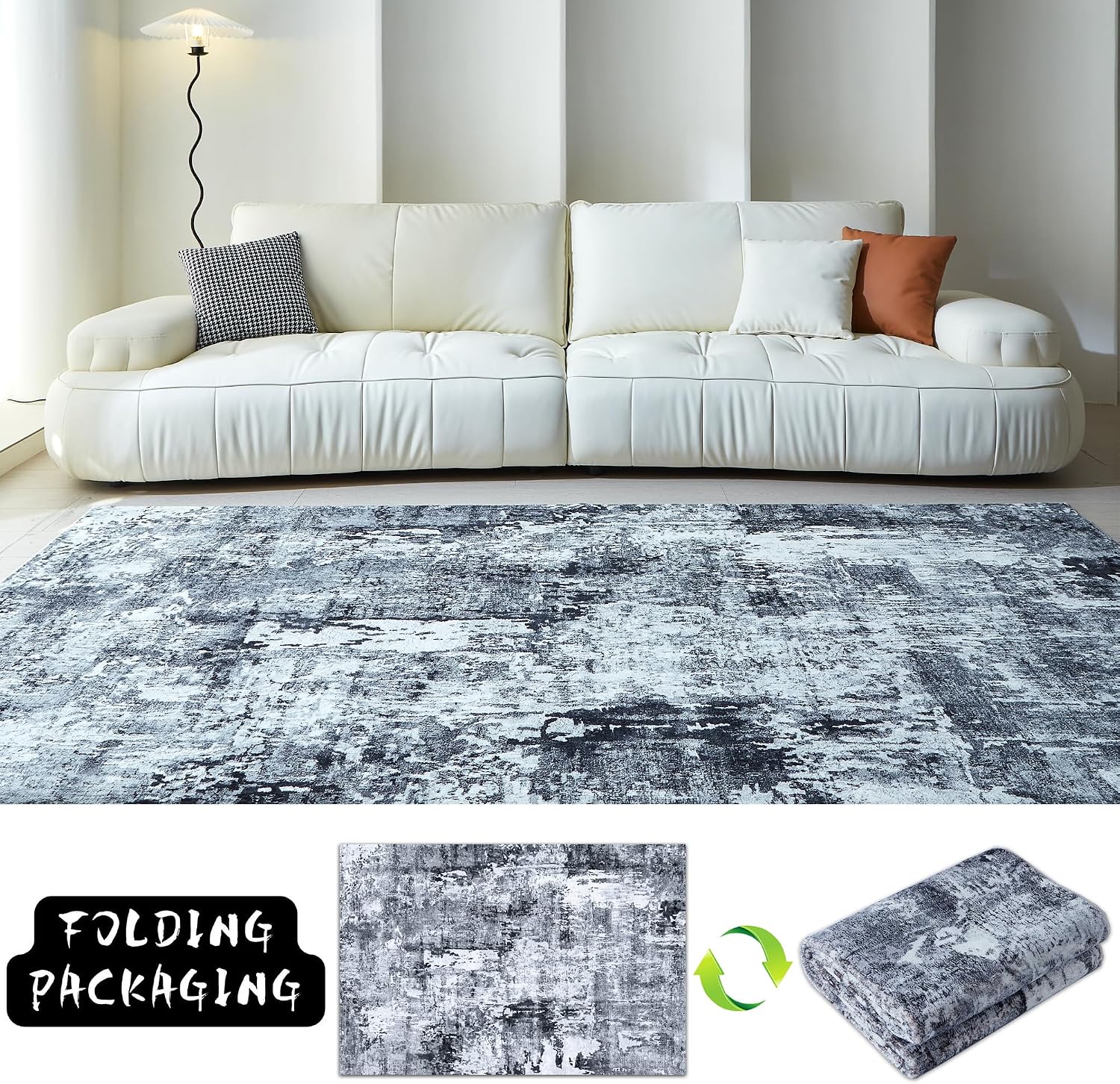 Thumbnail 4 de Rugcomf 5x7 Washable Area Rug