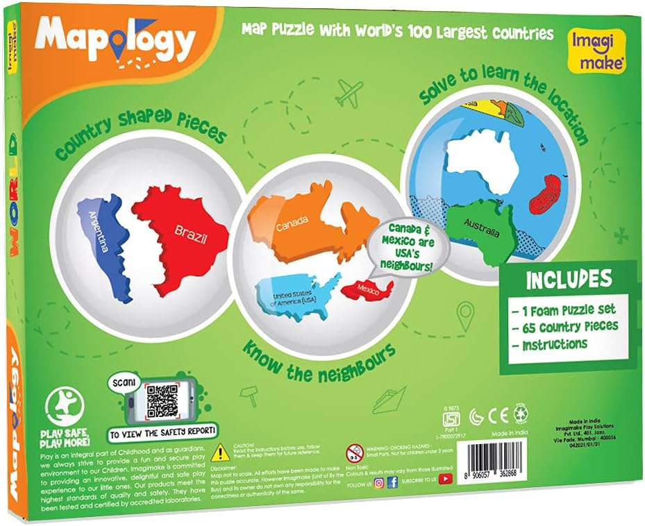 Thumbnail 4 de Imagimake Mapology World – Jigsaw World Map Puzzle for Kids