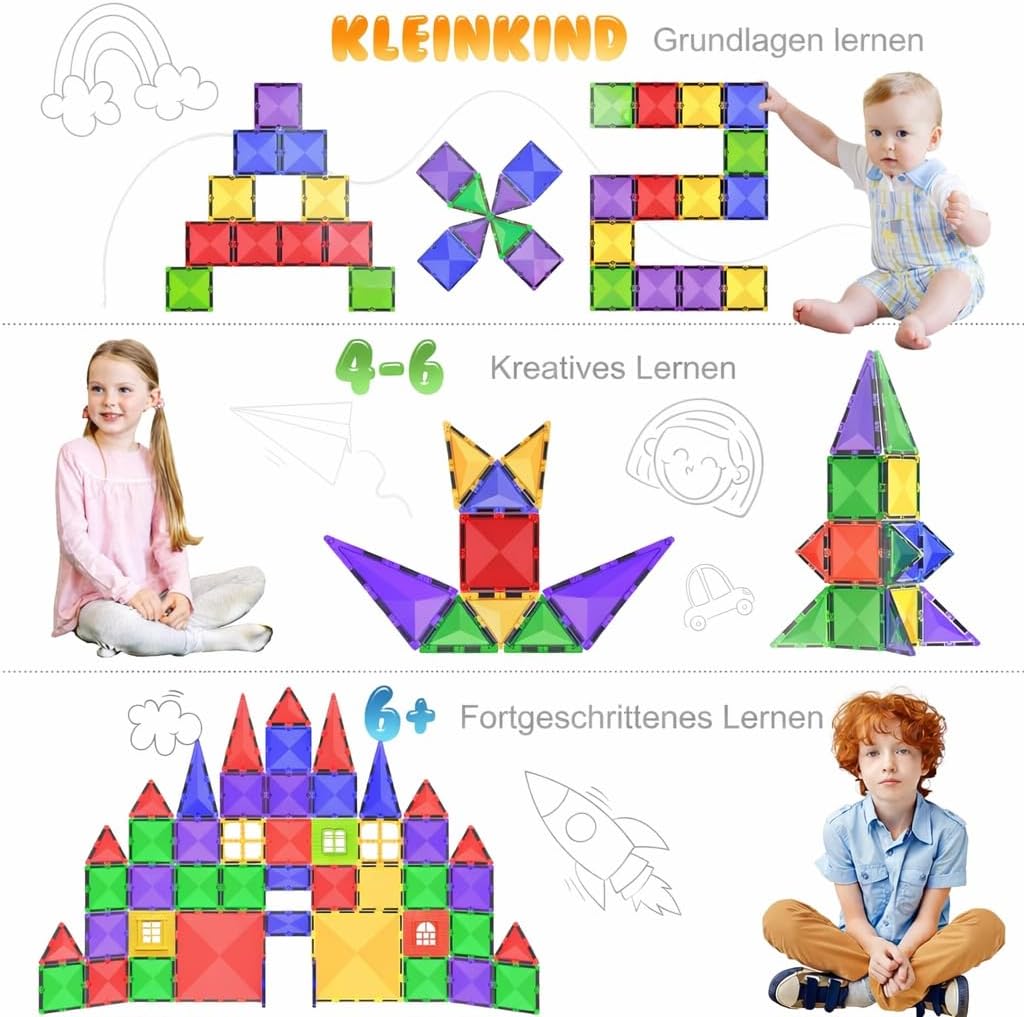 Detalle de Desire Deluxe Magnetische Kachel-Bausteine 57 Teile đź§©