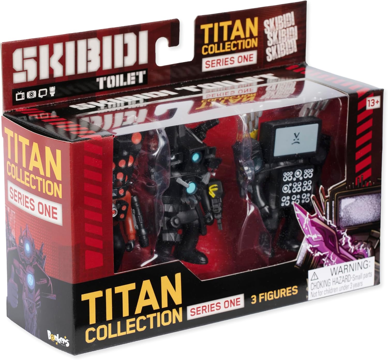 Detalle de Skibidi Toilet Titan – Lot de 3 Objets de Collection sous Licence Officielle, Noir