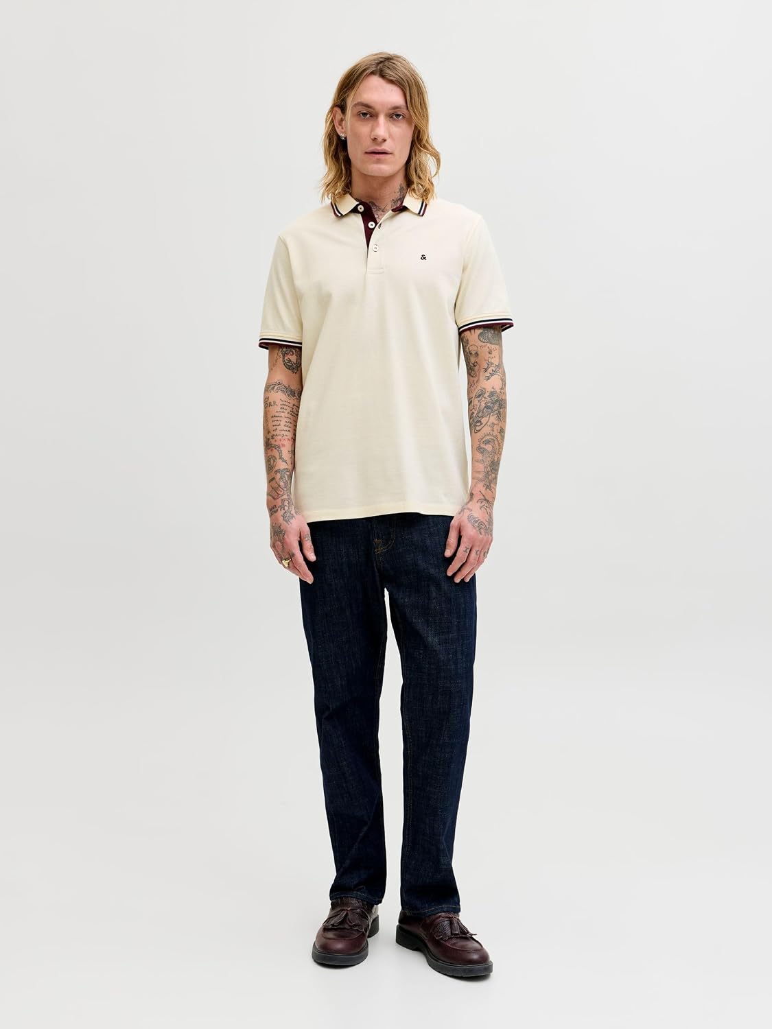 Detalle de Jack & Jones Herren Jjepaulos Polo Slim Fit aus Bio-Baumwolle (1er Pack)