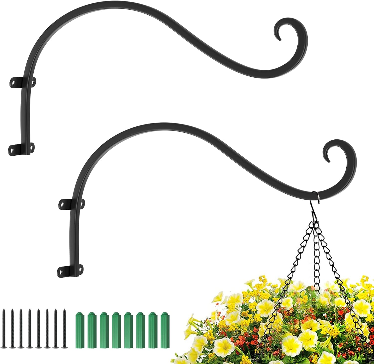 Lewondr Wall-Mounted Plant Brackets, 12-inch