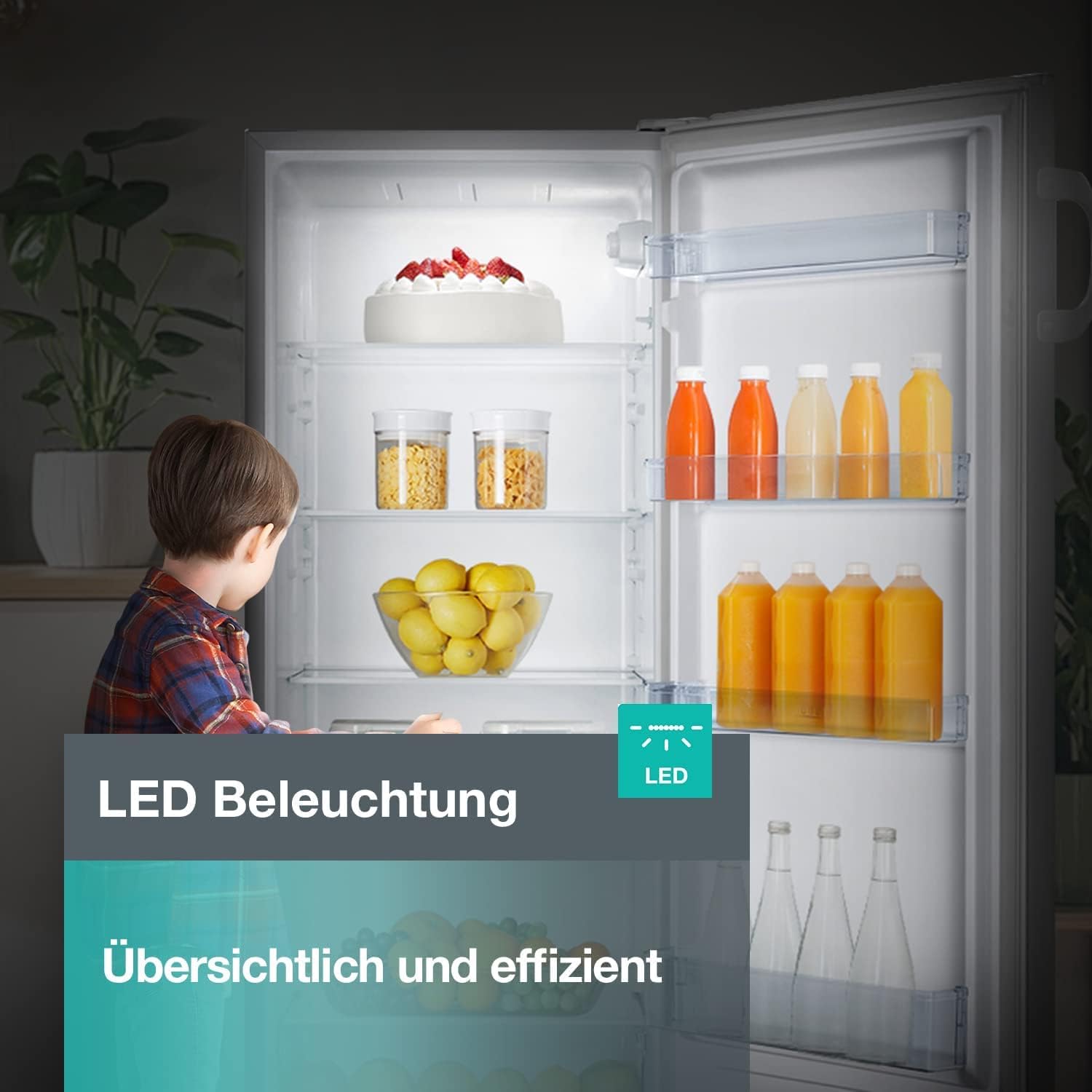 Detalle de Gorenje R4142PS Kühlschrank – Kühlteil 242 Liter, 143,4 cm hoch, CrispZone, LED-Beleuchtung, Silber