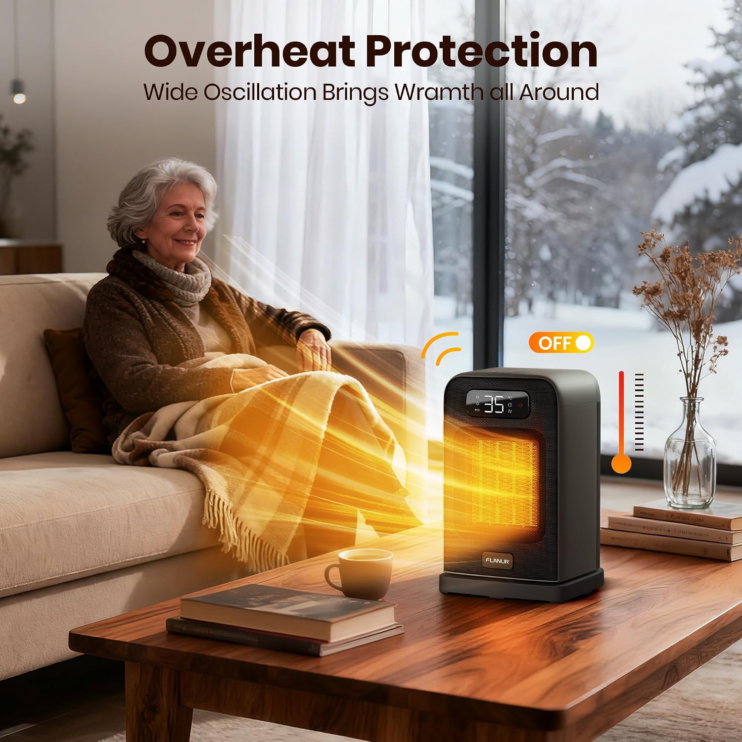 Thumbnail 5 de FLANUR Electric heater 1500W with remote