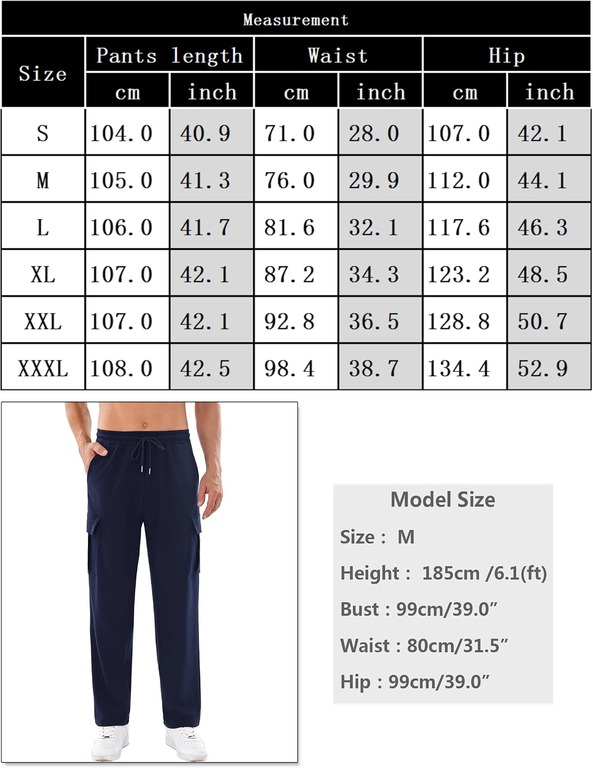 Thumbnail 5 de Crewhpo Pantalones Chándal Hombre Talla Grande