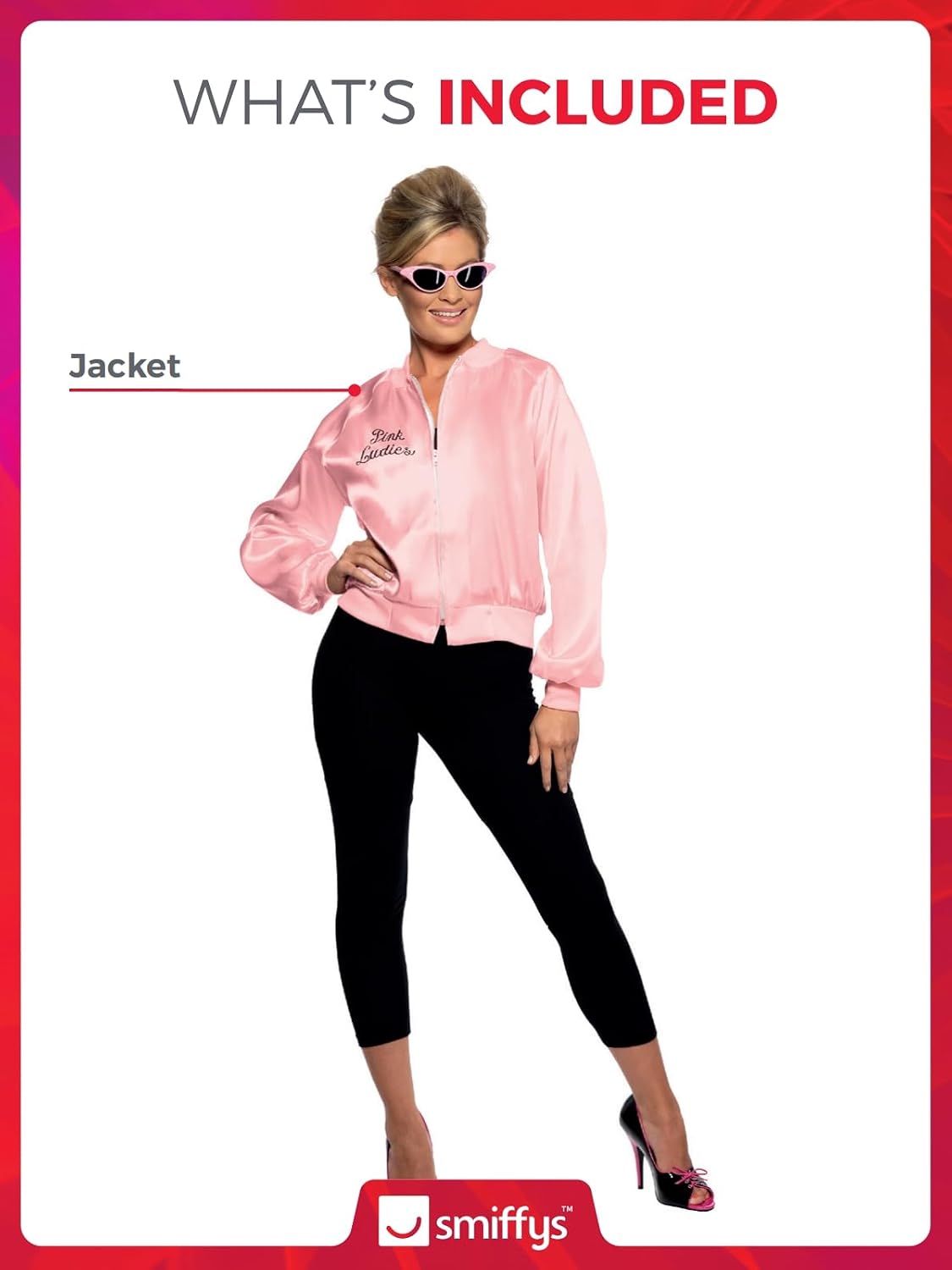 Detalle 2 de Smiffys Grease Pink Ladies Jacket Dress 🎭
