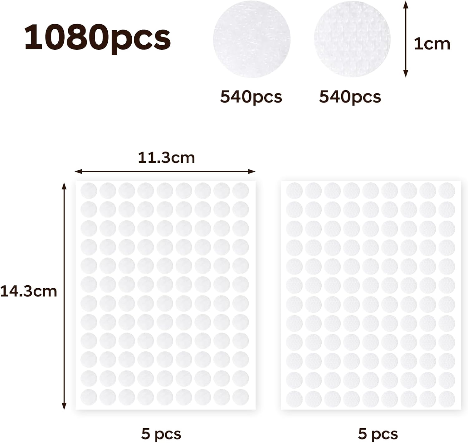 Thumbnail 5 de Vinabo 540 paires de pastilles adhésives rondes 10 mm 🧷
