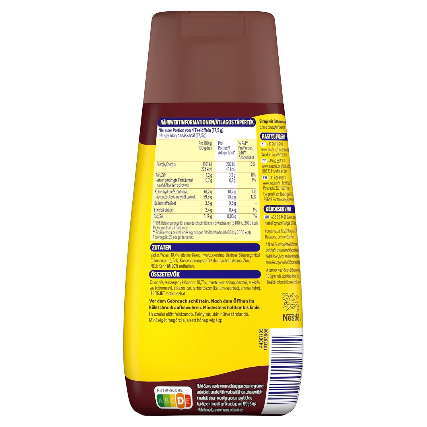 Detalle 2 de Nestlé Nesquik Schoko Sirup – 2er Pack, 300 ml pro Flasche, mit Dosierverschluss