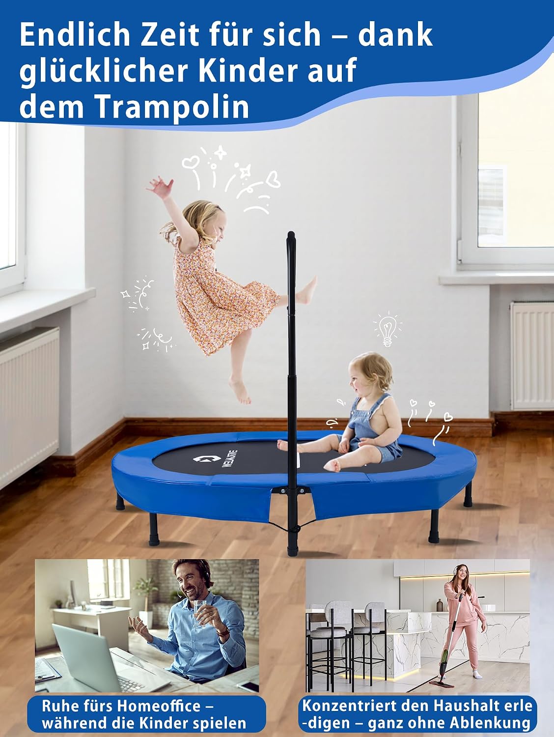 Thumbnail 2 de Welmotive Ovales Indoor Trampolin 92×142 cm