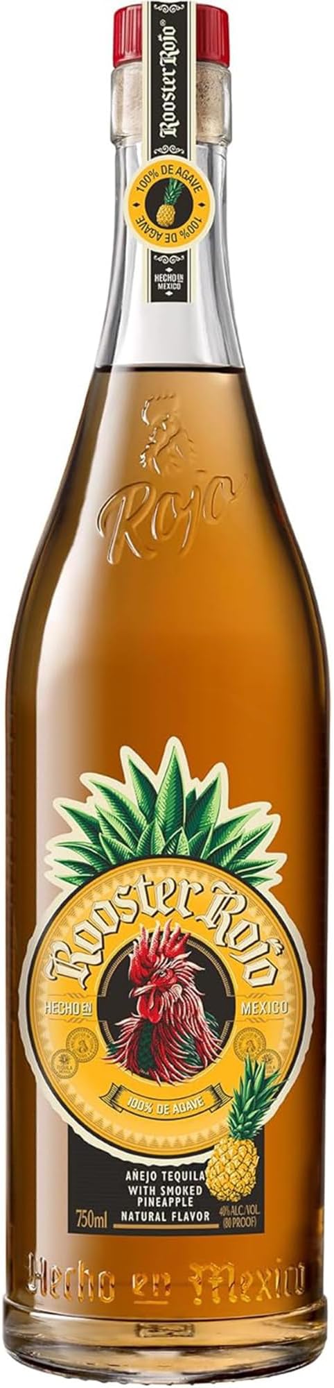 Rooster Rojo Smoked Pineapple Añejo Tequila 70cl 🍍