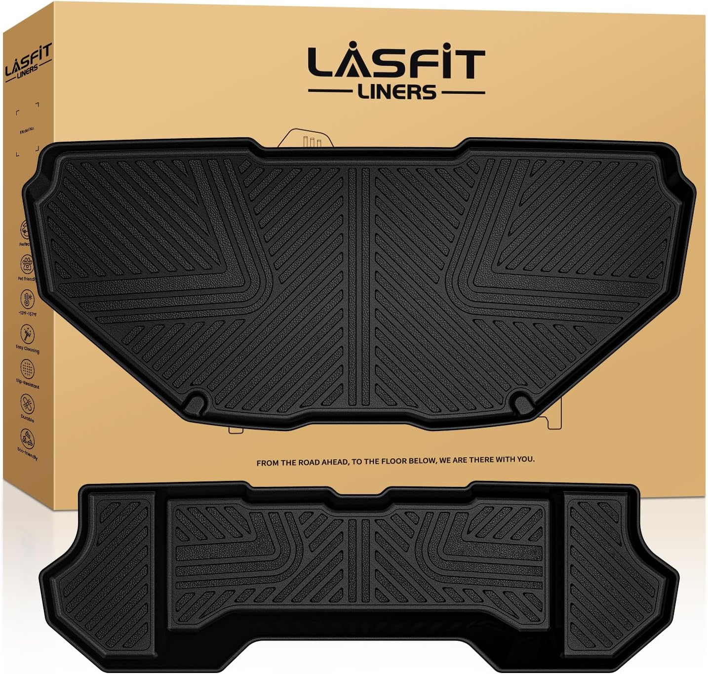 Detalle de LASFIT Frunk & Cargo Mats for Rivian R1T/R1S (2022–2024), TPE Liners