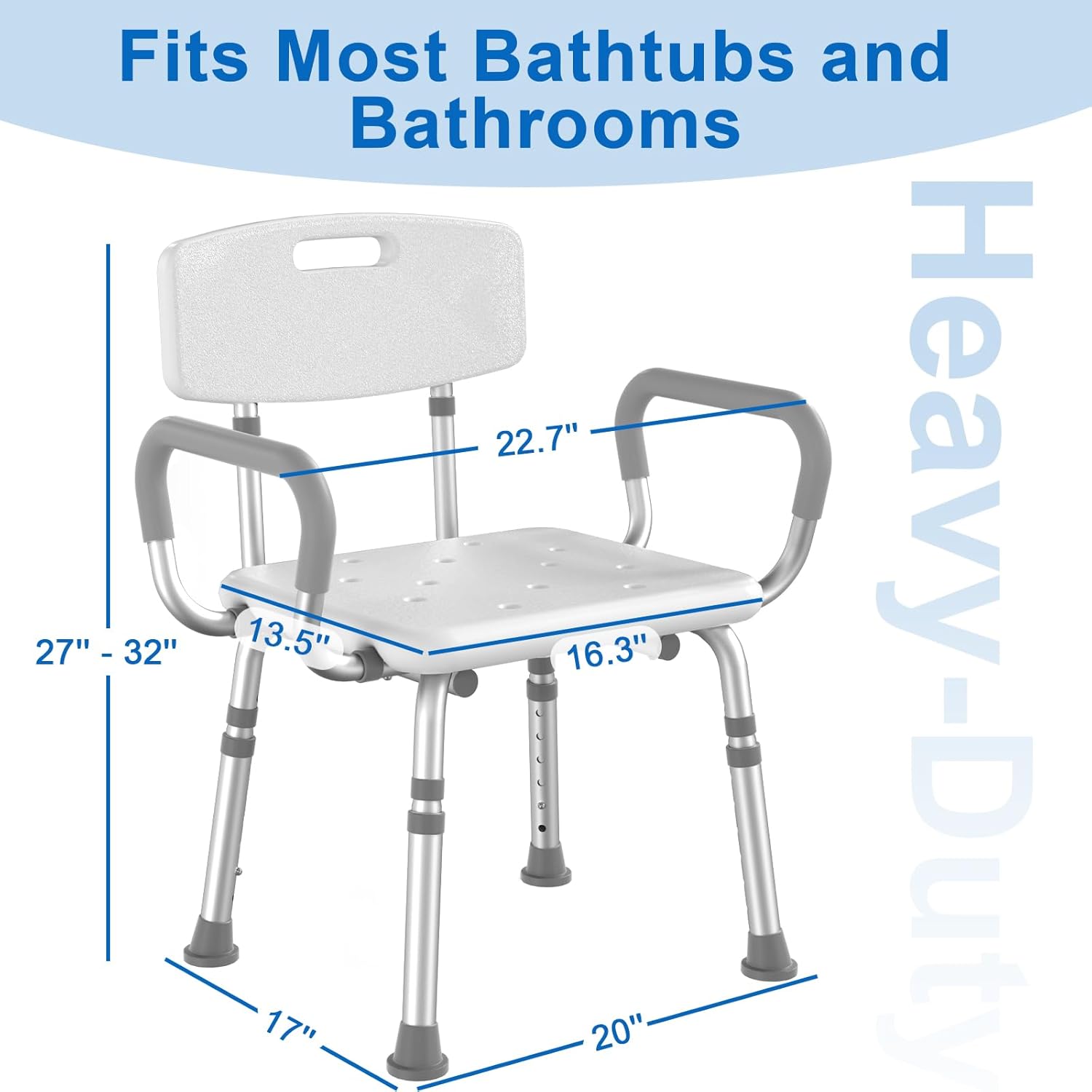 Thumbnail 2 de HOMLAND Shower Chair 500 lb adjustable bath seat