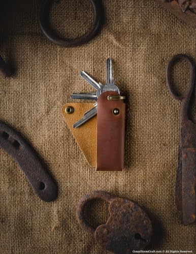 Thumbnail 6 de Crazy Horse Craft Schlüsselanhänger Leder – Minimalistischer Zwei-Fächer Organizer